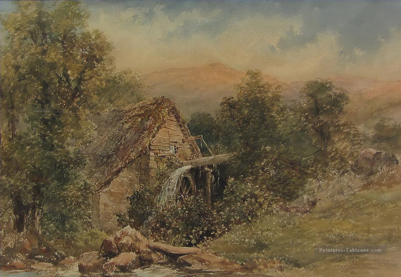 Moulin de l’eau de montagne Samuel Bough paysage Peintures à l'huile